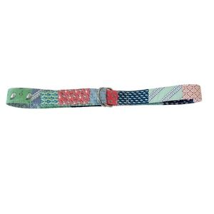 Vineyard Vines Mens Patchwork D-Ring Belt Multi Color Whale Shark Golf LARGE